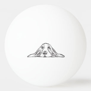 basset hound zwart wit eenvoudig puppy hondenogen  pingpongbal