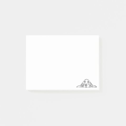 basset hound zwart wit eenvoudig puppy hondenogen post-it® notes (Voorkant)