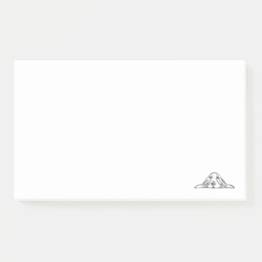 basset hound zwart wit eenvoudig puppy hondenogen post-it® notes (Voorkant)