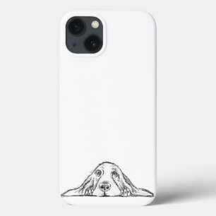 basset hound zwart wit simpele puppy hond ogen Case-Mate iPhone case