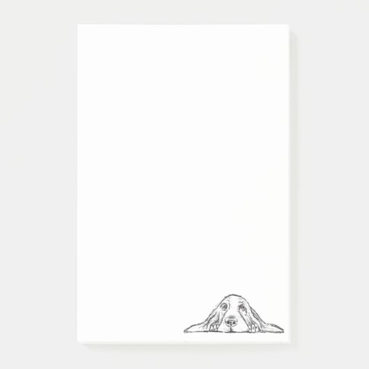 basset hound zwart wit simpele puppy hond ogen post-it® notes (Voorkant)