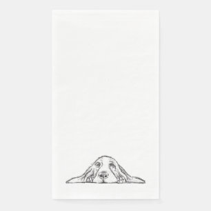 basset hound zwart wit simpele puppy hond ogen servet