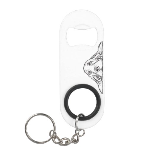 basset hound zwart wit simpele puppy hondenogen mini flessenopener (Voorkant)