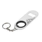 basset hound zwart wit simpele puppy hondenogen mini flessenopener (Voorkant Gekanteld)