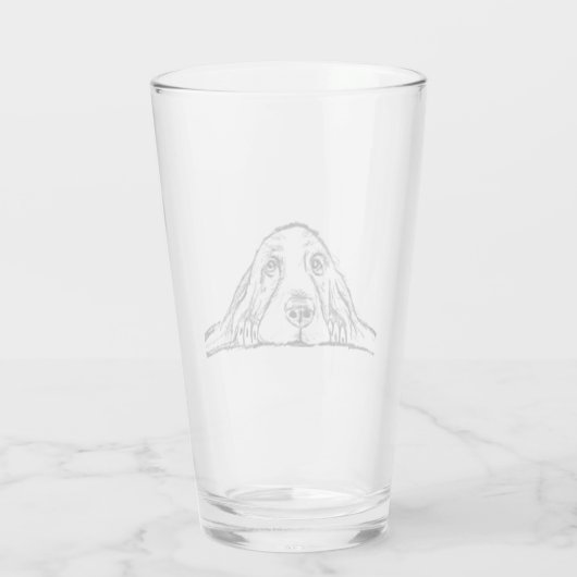 basset hound zwart wit simpels puppy hond ogen   glas (Achterkant)