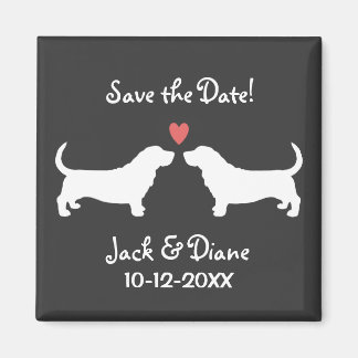 Basset Hounds Bruiloft Save the Date Magneet