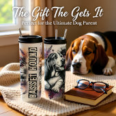 Basset Hound's grijswaarden bloemensnooze Thermosbeker