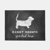 Basset Hounds hier  Chalkboard Deurmat (Voorkant)