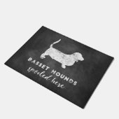 Basset Hounds hier Chalkboard Deurmat (Schuin)