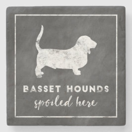 Basset Hounds hier  Chalkboard Stenen Onderzetter