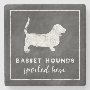 Basset Hounds hier  Chalkboard Stenen Onderzetter