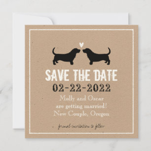 Basset Hounds Huwelijk Opslaan Datum Save The Date
