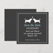 Basset Hounds Huwelijk Opslaan Datum Save The Date (Voorkant / Achterkant)