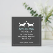 Basset Hounds Huwelijk Opslaan Datum Save The Date (Staand voorkant)