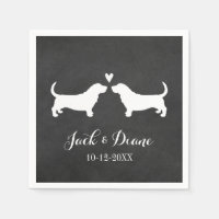 Basset Hounds Huwelijkskoppel met aangepaste tekst