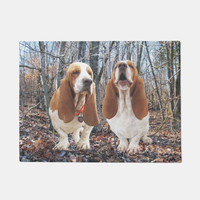 Basset Hounds in de Bossen deurmat (Voorkant)