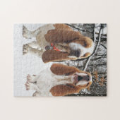 Basset Hounds in de Bossen Legpuzzel (Horizontaal)