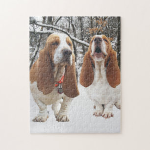 Basset Hounds in de Bossen Legpuzzel