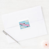 Basset Hounds in roze cabrio Sticker (Envelop)
