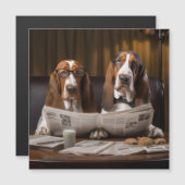Basset hounds lezen van de krant (Voorkant / Achterkant)