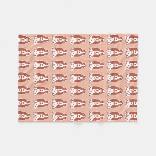 Basset Hounds Pattern Cozy Fleece Blanket Deken (Voorkant (Horizontaal))