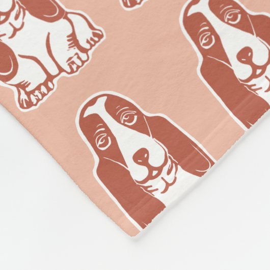 Basset Hounds Pattern Cozy Fleece Blanket Deken (Hoek)