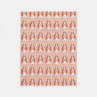 Basset Hounds Pattern Cozy Fleece Blanket Deken