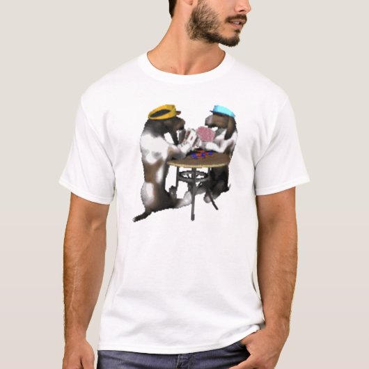 basset hounds_play poker -   t-shirt (Voorkant)