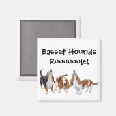 Basset Hounds-regelmagneet Magneet (Voorkant / Achterkant)