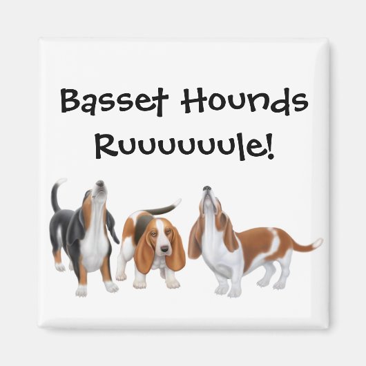 Basset Hounds-regelmagneet Magneet (Voorkant)
