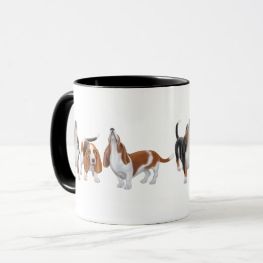 Basset Hounds Ringer Mok (Voorkant links)