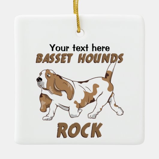 bassET HOUNDS ROCK ALL Keramisch Ornament (Voorkant)