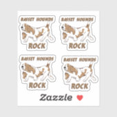 BASSET HOUNDS ROCK STICKER (Vel)