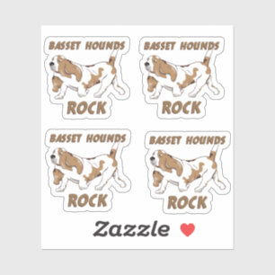 BASSET HOUNDS ROCK STICKER