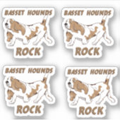 BASSET HOUNDS ROCK STICKER (Voorkant)