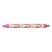 Basset Hounds Roze Pens Zwarte Inkt Pen (Voorkant)