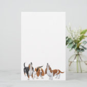 Basset Hounds Stationery Briefpapier (Staand voorkant)