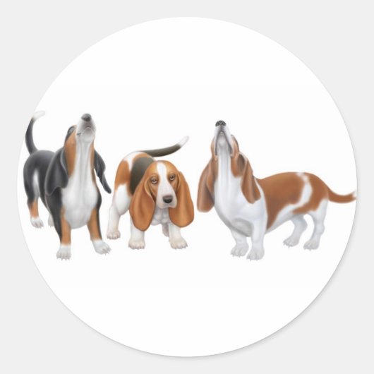 Basset Hounds Sticker (Voorkant)