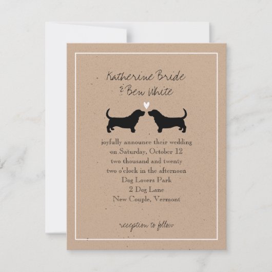 Basset Hounds Trouw Uitnodiging (Voorkant)