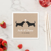 Basset Hounds Trouwpaar met aangepaste tekst Servetten (Insitu)