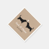 Basset Hounds Trouwpaar met aangepaste tekst Servetten (Hoek)