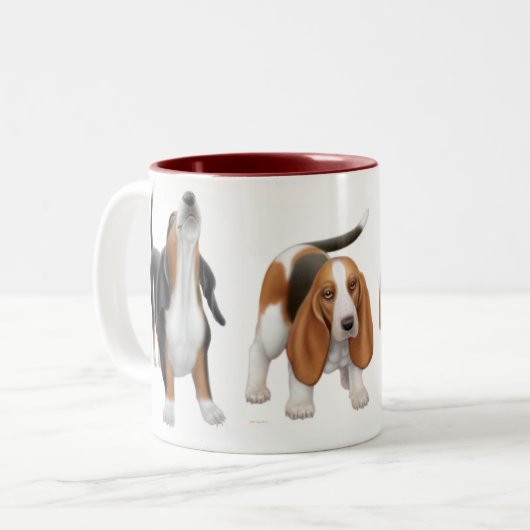 Basset Hounds Two Tone Mok (Voorkant links)
