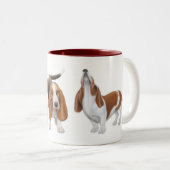 Basset Hounds Two Tone Mok (Voorkant rechts)