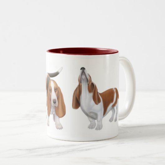 Basset Hounds Two Tone Mok (Voorkant rechts)