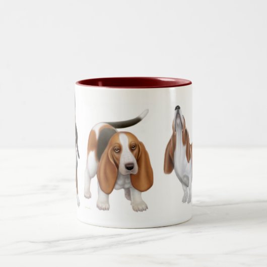 Basset Hounds Two Tone Mok (Center)