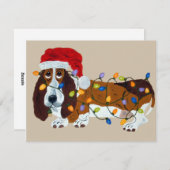 Basset in de Lichten dat van Kerstmis wordt Feestdagenkaart (Voorkant / Achterkant)
