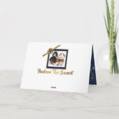 Basset in Snow op kerstvakantie Kaart (Achterkant)