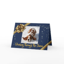 Basset in Snow op kerstvakantie Kaart