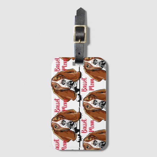 Basset mama Hondenras Pattern Bagagelabel (Voorkant (verticaal))