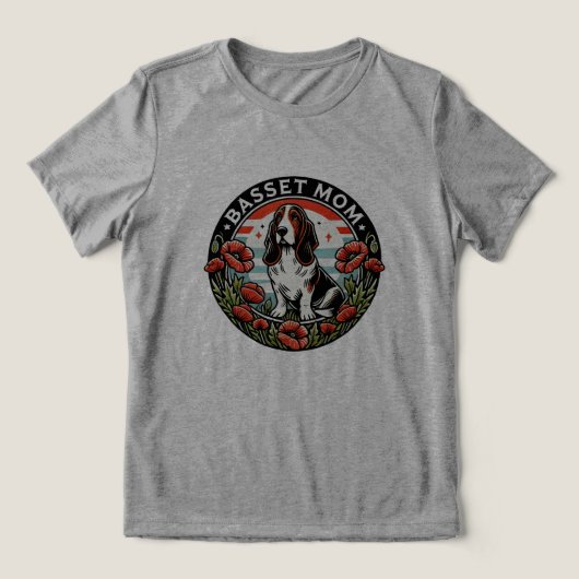 Basset mama Tri-Blend shirt (Design voorkant)